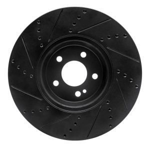 Mercedes-Benz E250 Brake Rotor (1) - Front Right - R1 Concepts - Drilled & Slotted - Black - `15-`23 Mercedes-Benz E250 Brake Rotor (1) - Front Right - R1 Concepts - Drilled & Slotted - Black - `15-`23